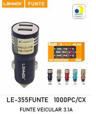 Fonte 3.1A 2USB LE355