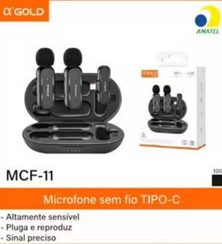 Microfone lapela tipo c com 2 MCF11