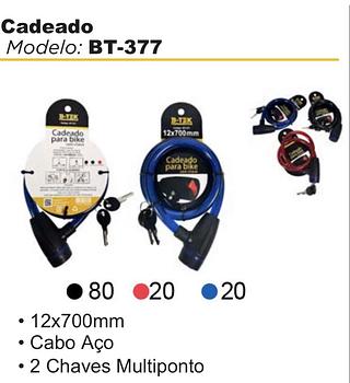 Cadeado para bicicleta com 2 chaves BT-377