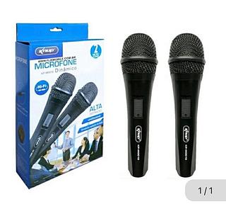 Microfone dinâmico com 2 microfones KP-M0015 Caixa fechado com 50pcs