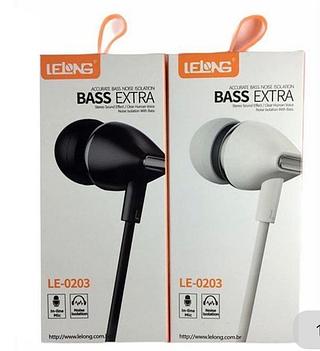 Fone com fio com microfone LE0203 Caixa fechado com 200pcs