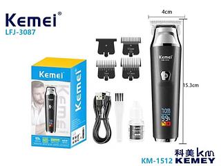 Máquina Aparadora Sem Fio Kemei Km 1512 Cabelo e Barba Profissional