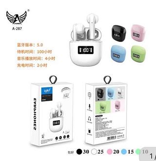 Fone sem fio 5.0 com digital A287 Com 100pcs