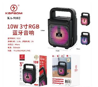 Caixa de Som BT RGB 10W 3 Polegadas Cód: KA-9102